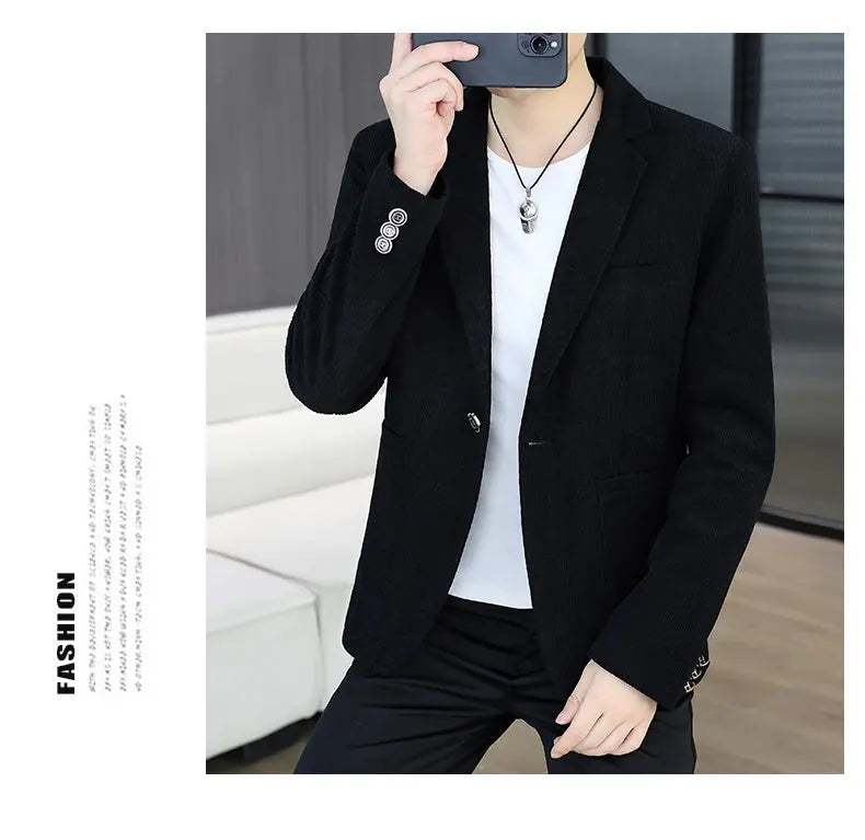 Blazer Men's Fashion Business Gentleman Groom Professional Gentleman Form-fitting Versatile Casual Formal Wear High-end Blazer
