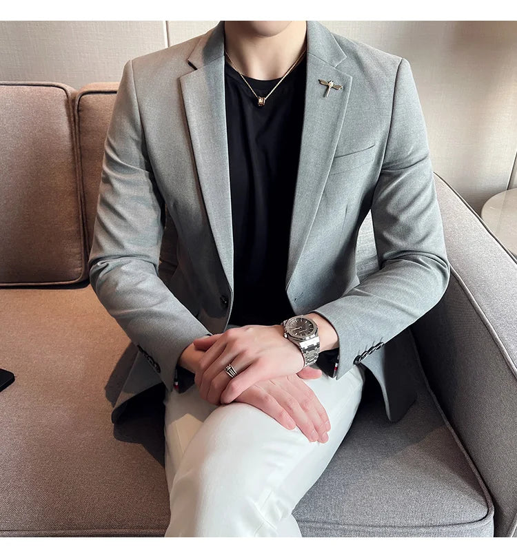 Men's Blazer Suit Jacket – Smart Casual & Business Style – 1 or 2 Button – Wedding & Party