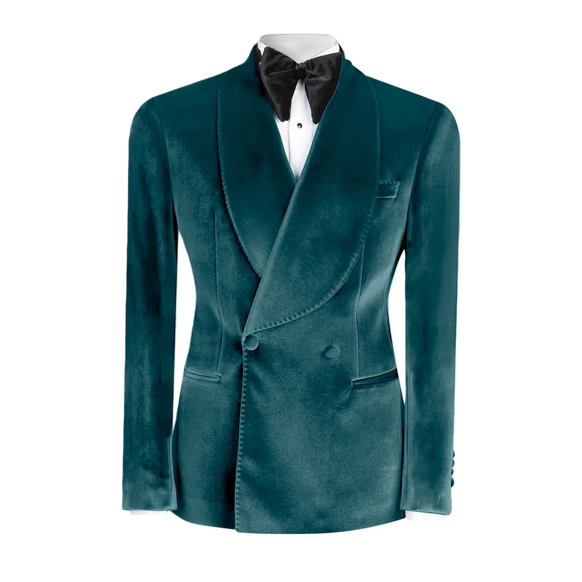 Formal Velvet Men's Suits Blazer Double Breasted Jacket 1 Piece Elegant Slim Fit Male Clothing Wedding Men Business Casual Coats