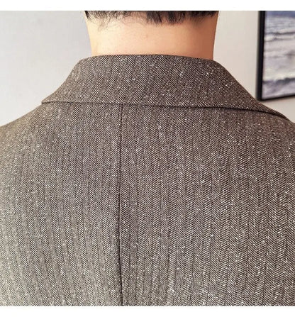 Men's Blazer Single Breasted Slim Fit Korean Style Casual Suit Jacket