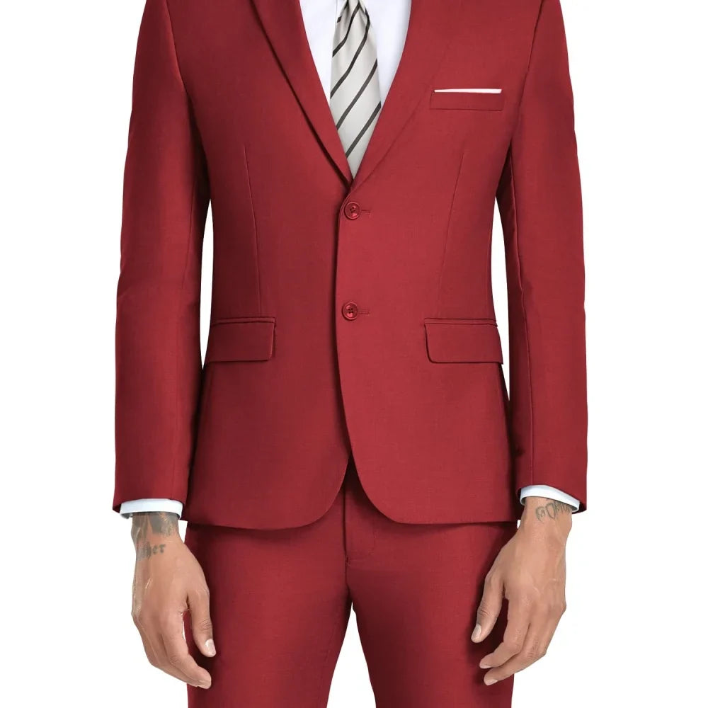 Luxury Formal Casual Men's Suits Formal Business Wedding Groomsmen Smoking Single Breasted Jacket Pants Set