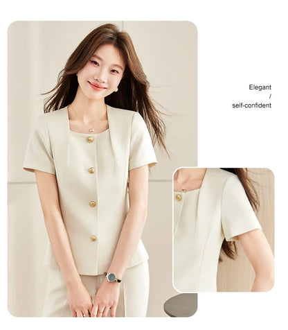 Fashionable professional women's clothing, two-piece jacket+pants, exquisite elegant, 2026 spring/summer new collection