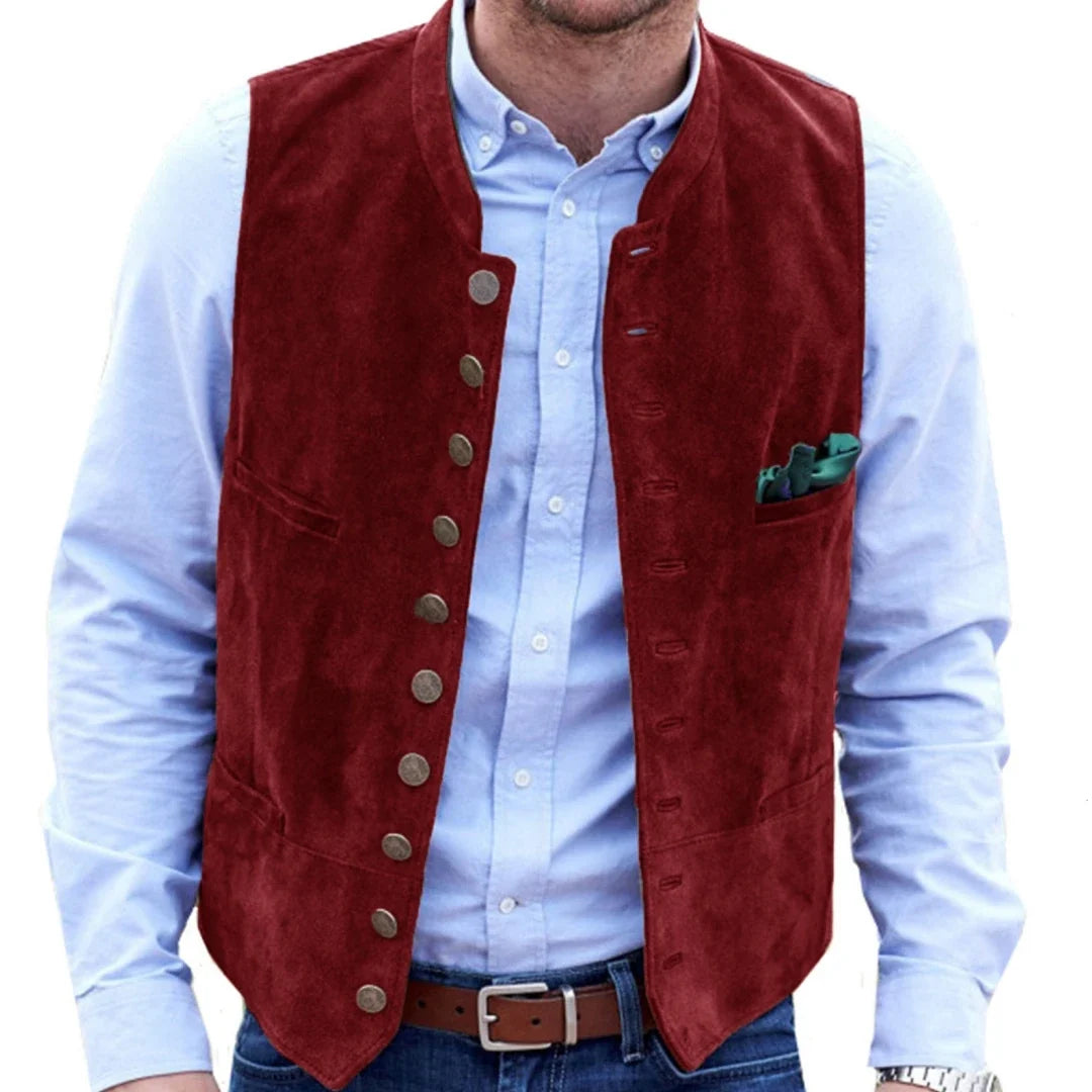 Men's Formal Vest Single-Breasted Sleeveless Waistcoat for Business & Daily Wear – Multiple Colors