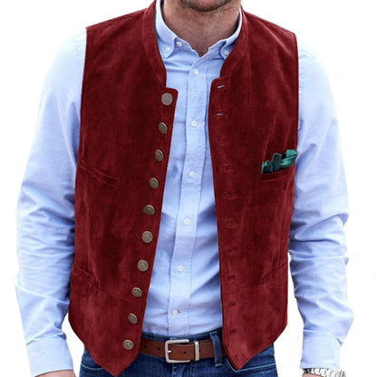 Men's Formal Vest Single-Breasted Sleeveless Waistcoat for Business & Daily Wear – Multiple Colors