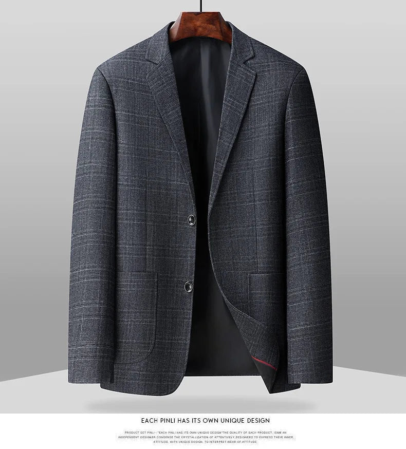 Blazer's New Outdoor Men's Fashion, Sporty and Slimming British Style Business Gentleman's Versatile Wedding Checkered Blazer