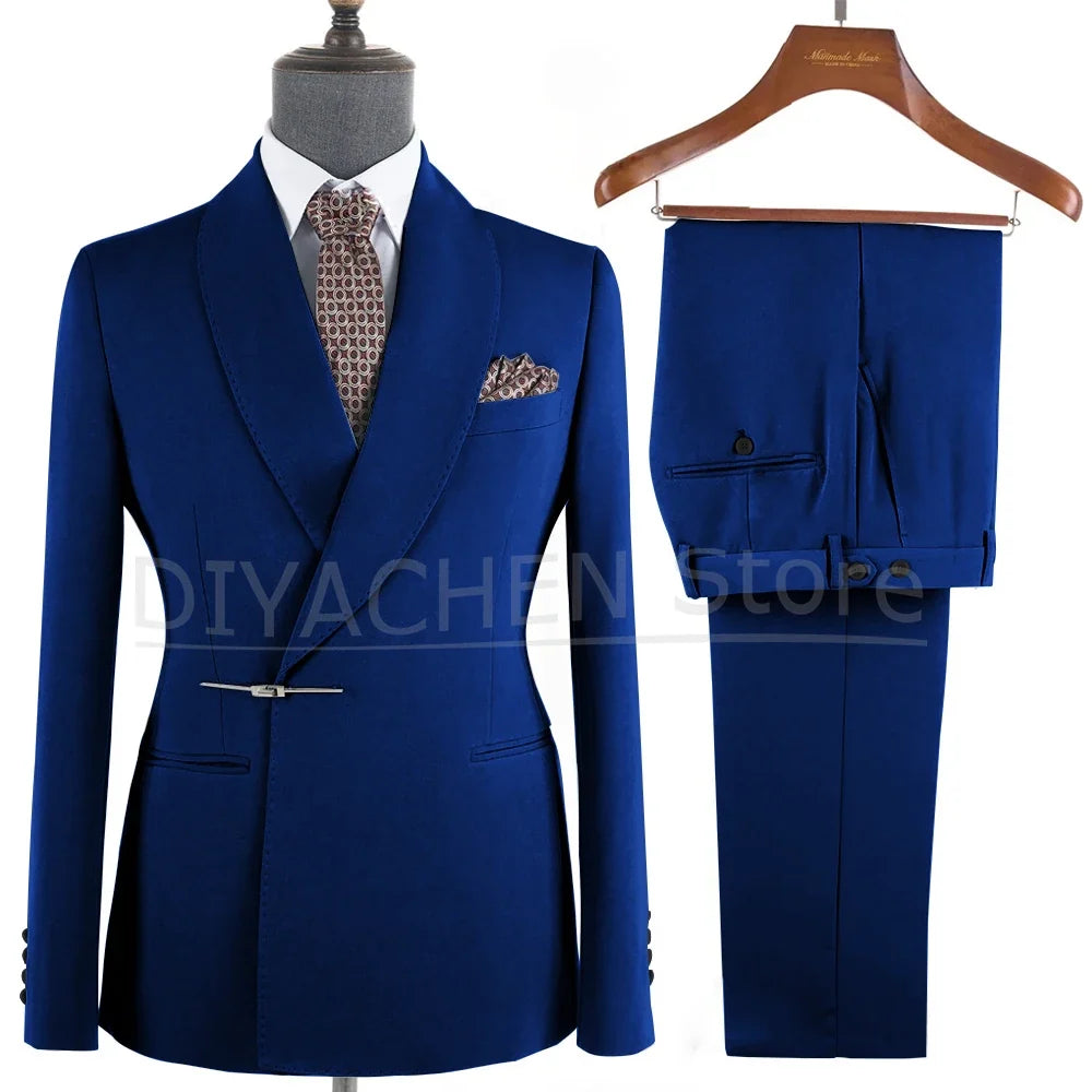 Ternos Masculino – Smoking Masculin à Revers Métalliques, Tissu Formel, Cigar Masculino