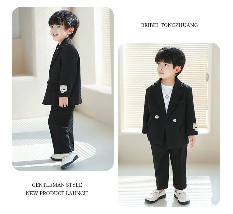 Boys Double Breasted Blazer Jack Vest Pants Children Suit Waistcoat Wedding Clothes Set Toddler Formal Dress Kids Tuxedos Outfit