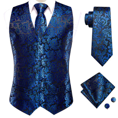 Men's Suit Vest 4-Piece Set – Solid Violet Lilac Woven Waistcoat for Weddings & Business Formal