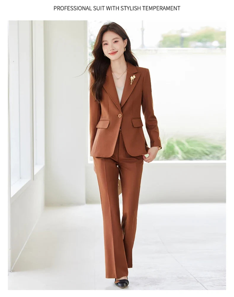 Elegant and fashionable professional women's wear, exquisite two-piece suit jacket + pants. 2025 autumn/winter new styles