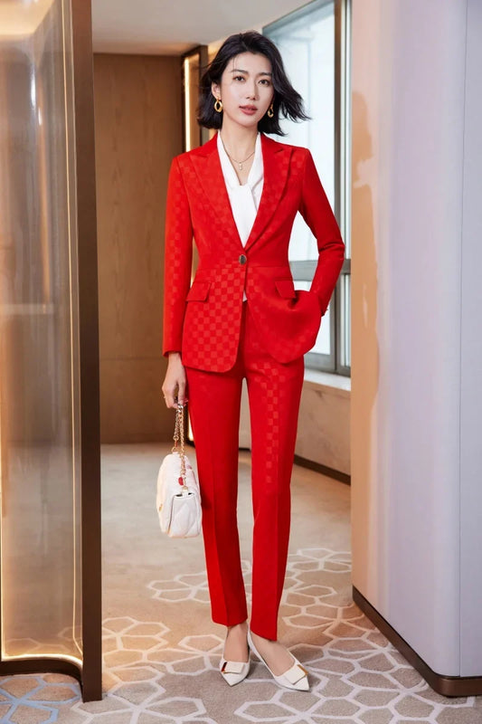Fashionable professional business women's clothing, high-quality two-piece pants + blazer, elegant and charming2026