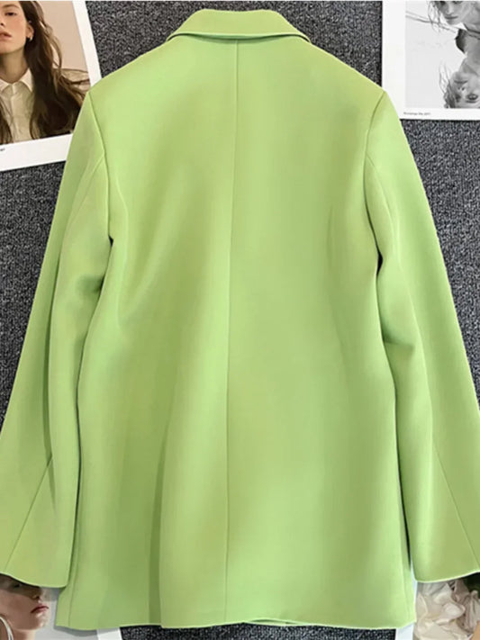 Women Coat New Spring Autumn Elegant Leisure Solid Long Sleeved office Blazers Korean Fashion Luxury Loose Fit Women's Clothing
