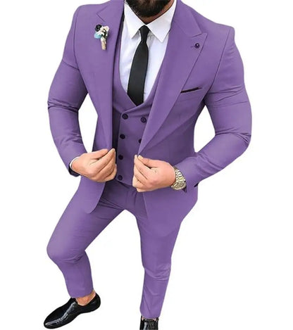 White Men Suits Groom Suit Formal Male Suits for Wedding Best Man Slim Fit Groom Tuxedos For Men (Jacket+Vest+Pants) Terno