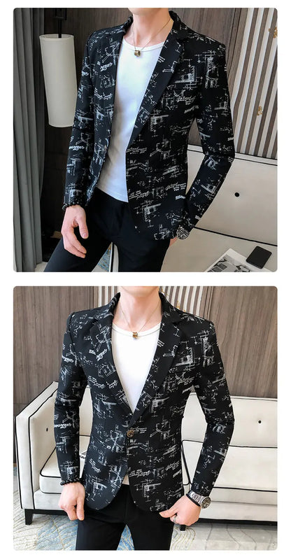Blazer Men's Fashion Outdoor Travel Gentleman Wedding Slimming Business Versatile Trendy Casual Korean-style Formal Wear Blazer