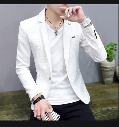 Blazer: Outdoor Fashion, Business-style, Gentleman's Wedding Host, Campus Casual, Relaxed, Korean-style, Youthful Men's Blazer
