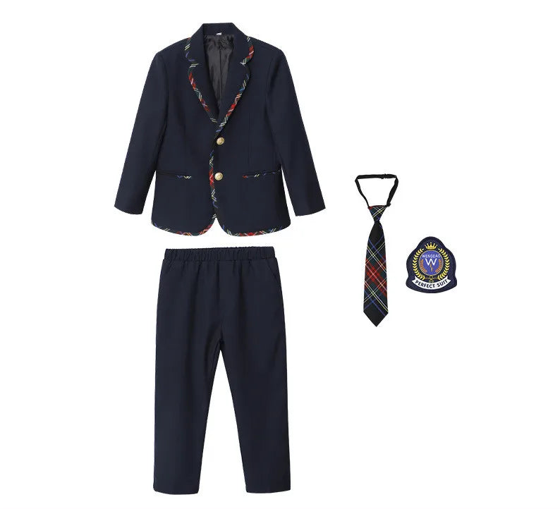 Boys Girls England Style School Uniforms Costume Children's Day Twins Suit Kids Photograph Dress Child Graduation Ceremony Set