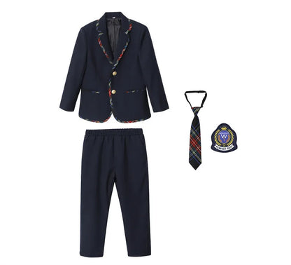 Boys Girls England Style School Uniforms Costume Children's Day Twins Suit Kids Photograph Dress Child Graduation Ceremony Set
