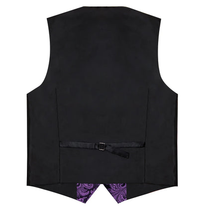 Men's Paisley Suit Vest – Single-Breasted Waistcoat with Tie, Handkerchief & Cufflinks for Weddings & Banquets