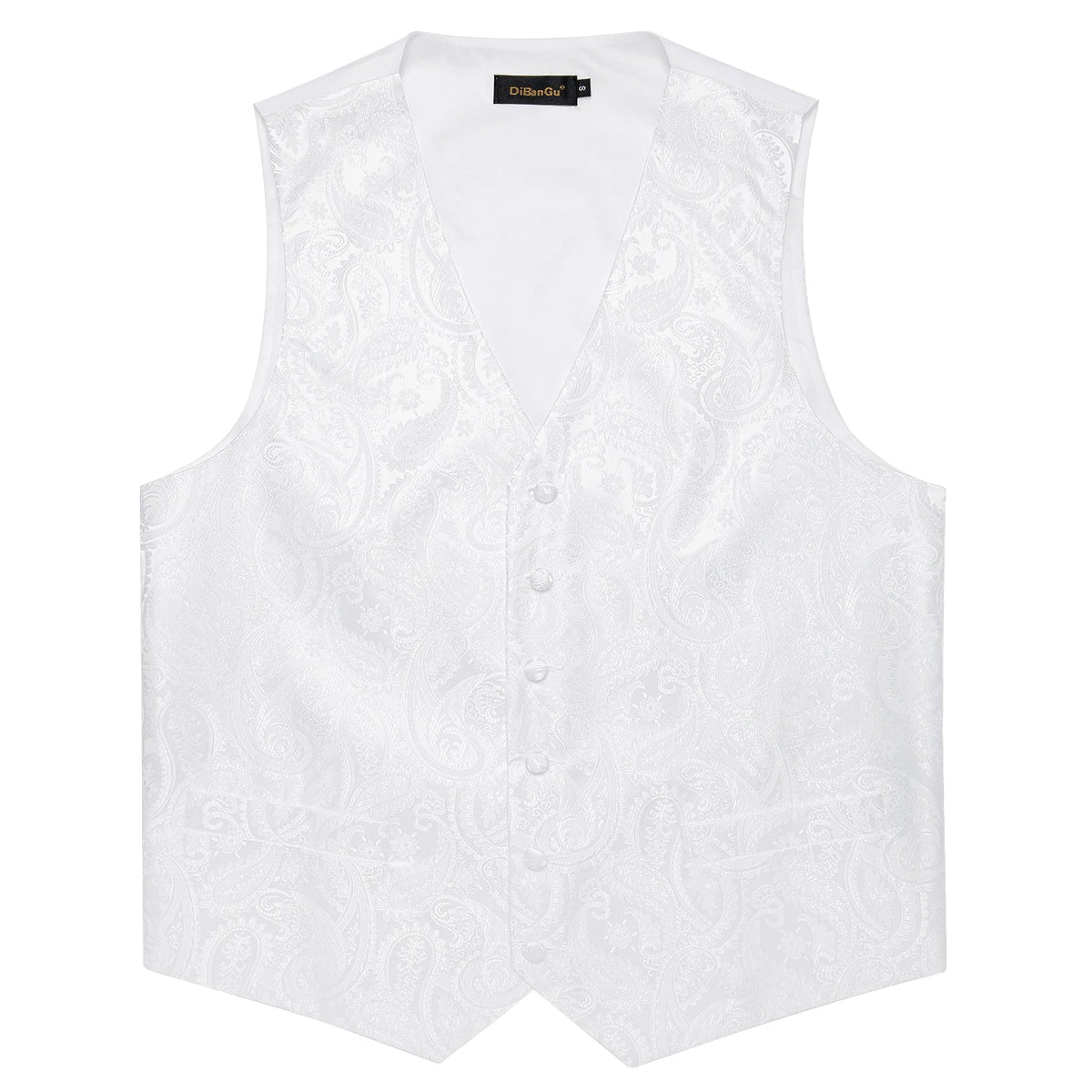 Men's Paisley Waistcoat Set – Single Breasted Formal Vest with Necktie and Pocket Square for Weddings and Business Events