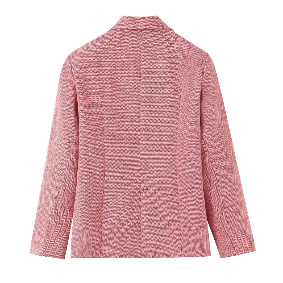 Woman Early Fashion Double Breasted Decoration Waist Blazer Female Spring Slim Long Sleeves Turn-down Collar Commuting Coat
