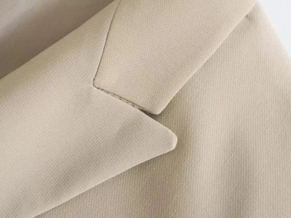 Women Double Breasted Blazer Elegant Office Lady Suit Jacket Oversized Casual Long Sleeve Blazer Spring Autumn Outerwear