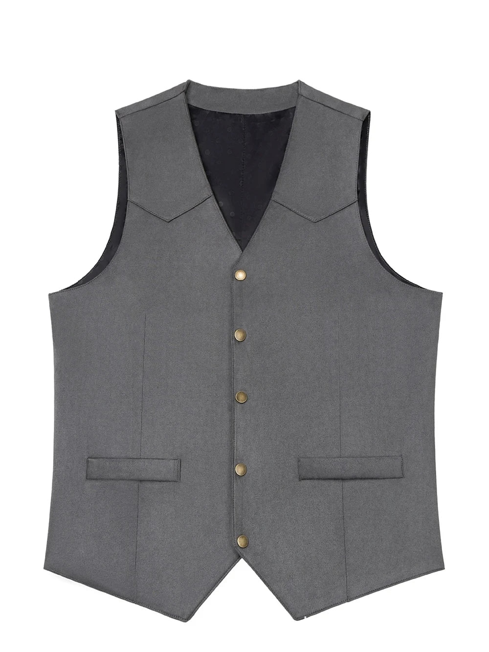 Men's Suit Vest Slim Fit V-Neck Metal Buttons Flannel Waistcoat for Business & Smart Casual Occasions