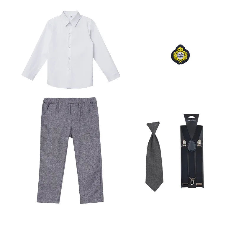 Kids School Uniforms Girls British Japanese Navy Jacket Suit Dress Boys Blazer Formal Outfits Chidren Student Clothes Class Sets