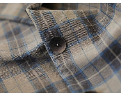 Fashion Chic Cotton Plaid Blazer Female Spring and Autumn New Literary Retro Elegant Commuter Small Incense Wind Jacket Women