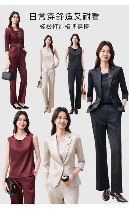 2026 Fashionable Women's Suit Set Slim Elegant Stylish Spring Summer New Arrival Pants Plus Tailored Suit Ensemble