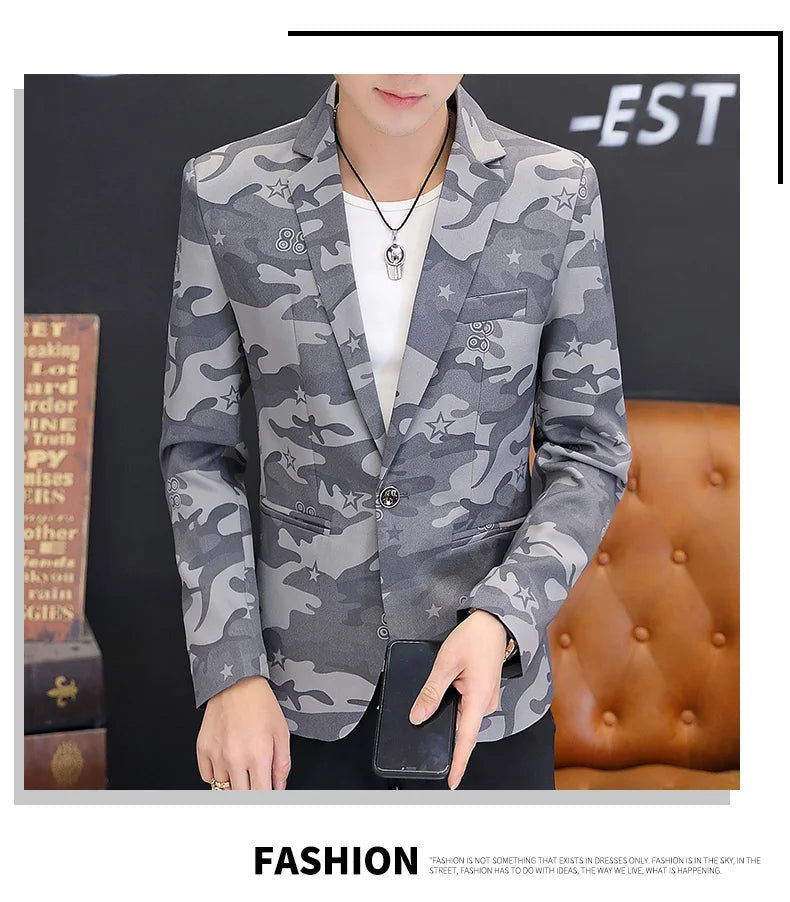 Men's Leisure Suit Jacket Spring Autumn Handsome Business Formal Fashion Hong Kong Style Advanced Sense Casual Wear