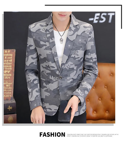 Men's Leisure Suit Jacket Spring Autumn Handsome Business Formal Fashion Hong Kong Style Advanced Sense Casual Wear