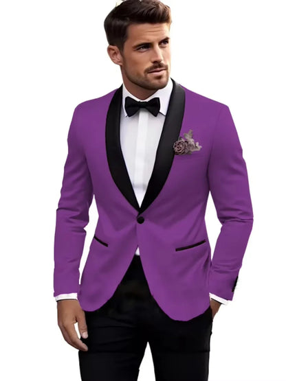 Premium Handsome Men's Suits 2 Pieces Jacket Pants Wedding Groom Sets Classy High Quality Suit Set For Man Business Outfit