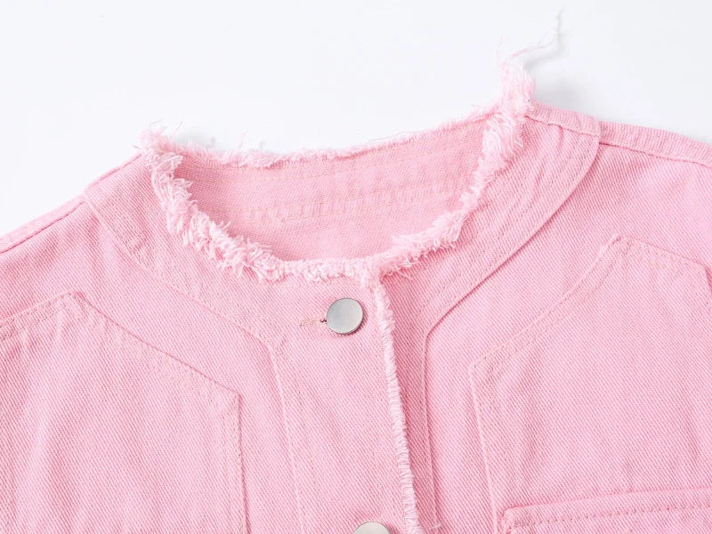 Autumn Women Denim Vests Sleeveless Waistcoat Students Casual Sleeveless Tops Jeans Jackets Pink Yellow White Orange Green 5XL