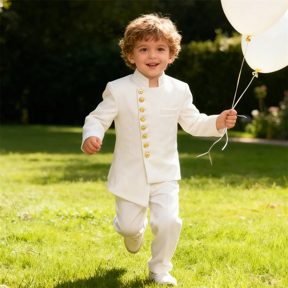 Kids Formal Suit Set – Boys Single Breasted Blazer and Pants for Weddings and Parties