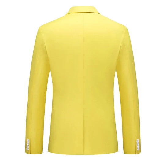 Men Solid Suit Jacket – Casual Business Wedding Blazer – Multi-Color