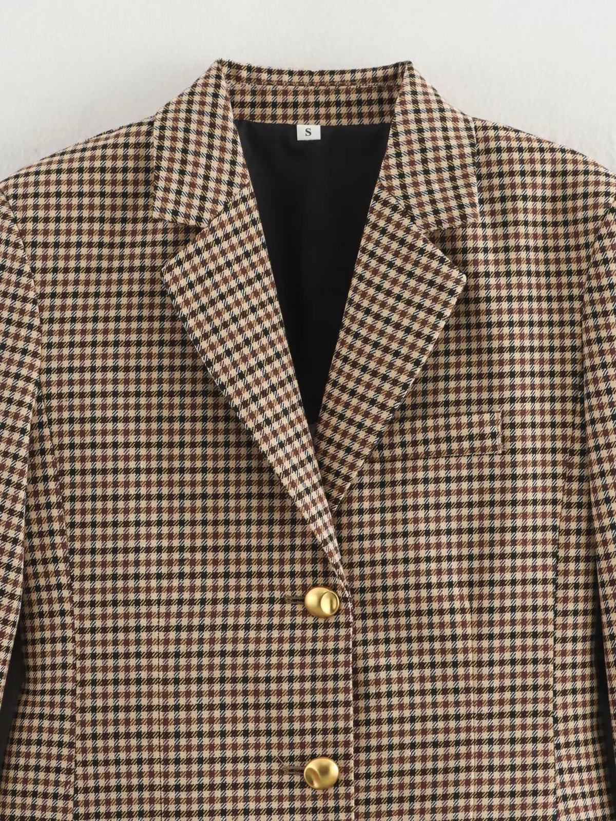 Fashionable Plaid Suit Women's Clothing Autumn New Style Versatile Design with Belt Business Casual Polyester Long Sl...