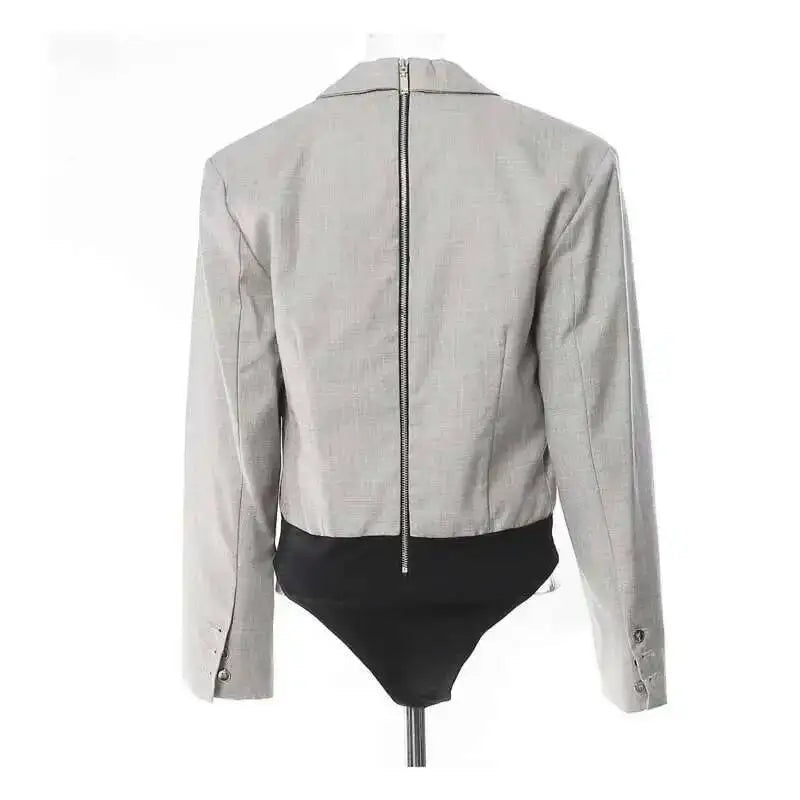 2026 Spring Autumn New Women Jacket Niche Design Pleated Zipper Blazer Stylish Elegant Fashion Coat High-end Jumpsuit H2720