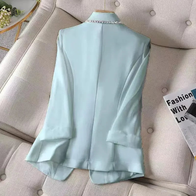 Over Glitter Diamond Female Coats and Jackets Black Long Sequin Jacket Dress Outerwear White Clothing Women's Blazers New In