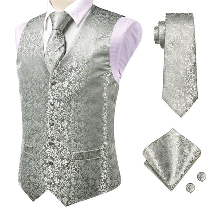 Men's Vest Suit Set – Champagne Gold Paisley Waistcoat for Weddings & Formal Events
