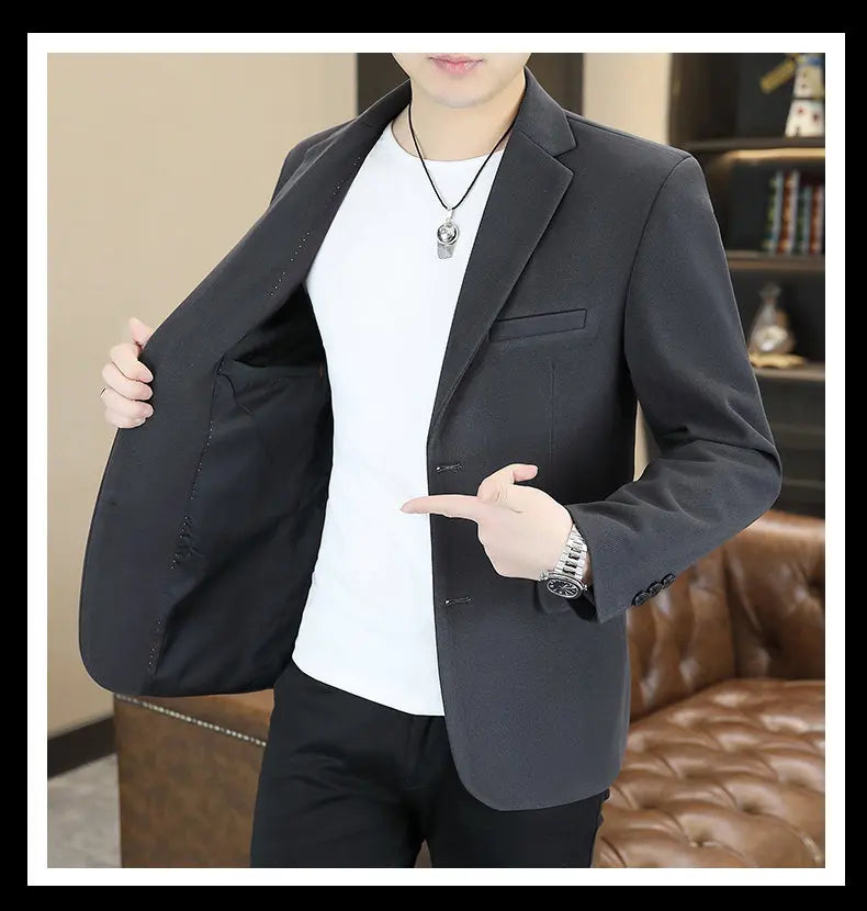 Blazer's New Men's Business Gentleman Korean-style Wedding Fashion Trendy Slimming Versatile High-end Casual Accessory Blazer