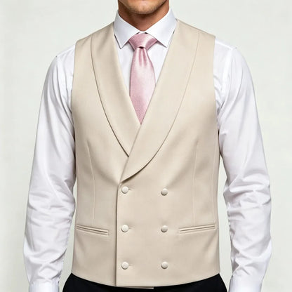 Men's Double Breasted Vest – Formal Lapel Waistcoat for Wedding & Business