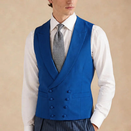 Men's Formal Vest – Double Breasted Lapel Waistcoat for Weddings & Business
