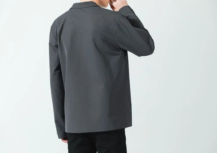 Men's Autumn Winter Loose Korean Style Casual Blazer Trendy Single Breasted Suit Jacket