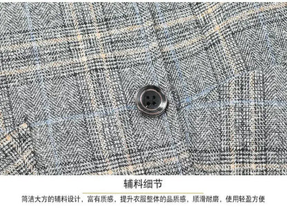 2026 Blazer Men's Fashionable Business Banquet Dance Singer Plaid Fitted Casual Trendy Wedding Banquet Dress Performance Blazer