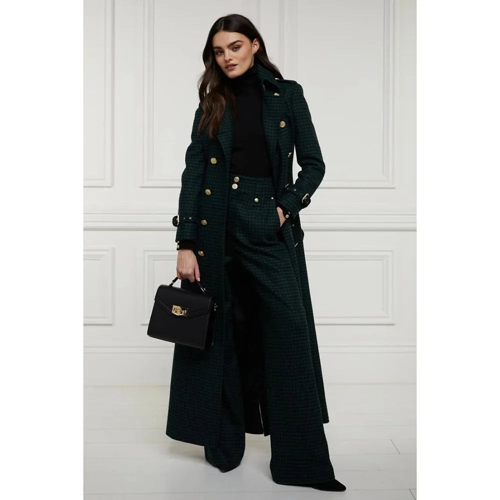 Elegant Houndstooth Women Suits 2 Piece Peak Lapel Formal Casual Prom Party Pants Sets Blazer with Pants
