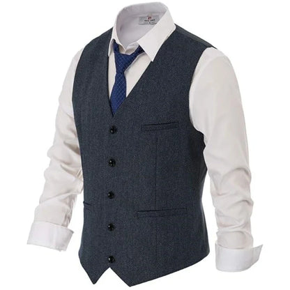 Men's Vest Single Breasted Formal Waistcoat for Wedding Banquet and Business