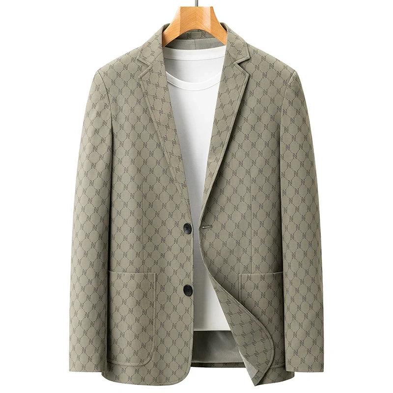 Blazer Outdoor Men's Casual Fashionable Sporty Slimming Letter Trendy British Style Versatile Business Gentleman Wedding Blazer