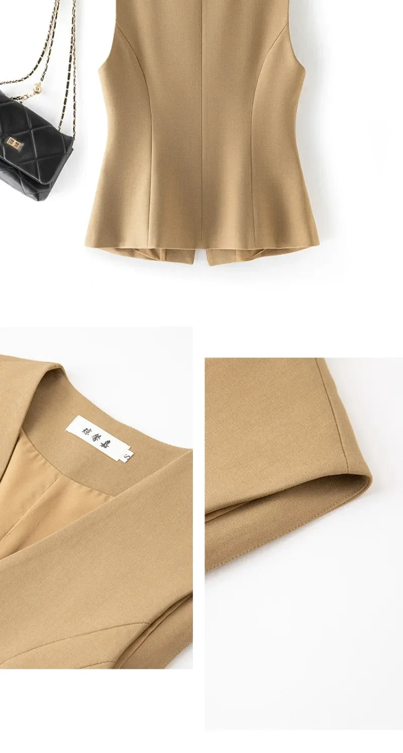 Women's Vest 2026 Spring Autumn Sleeveless Short Jacket New Commuter Versatile Female Waistcoat Tops Outerwear Chaleco Mujer