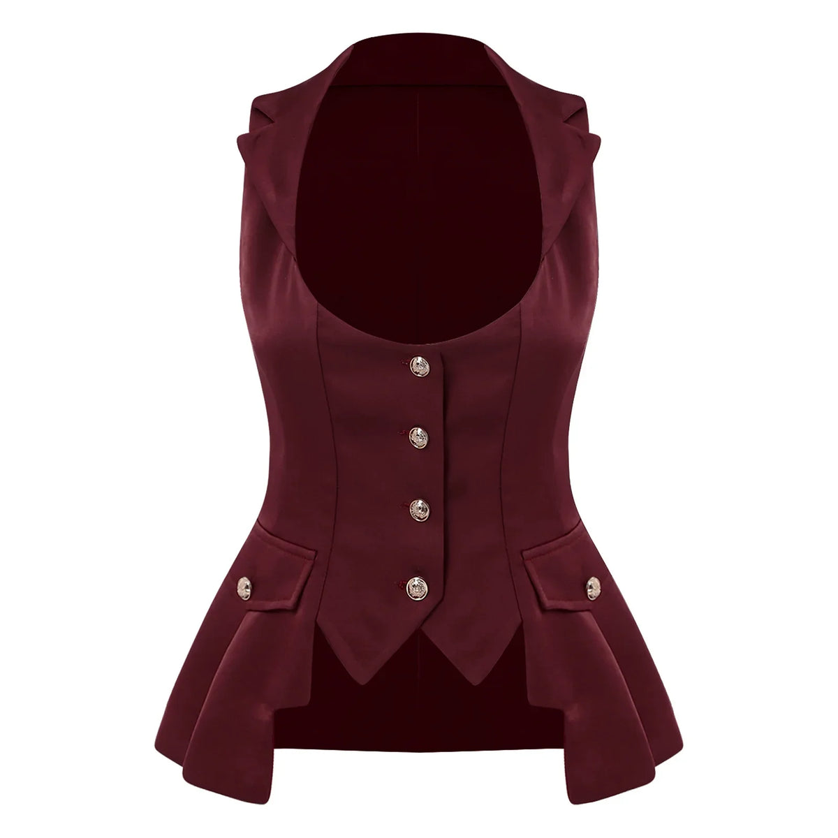 Women Victorian Waistcoat Gothic Costume Medieval Sleeveless Renaissance Satin Vests for Halloween Carnival Punk Clothing