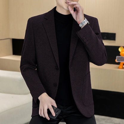 Men's Plus Size Single Breasted Casual Business Blazer – Autumn Winter