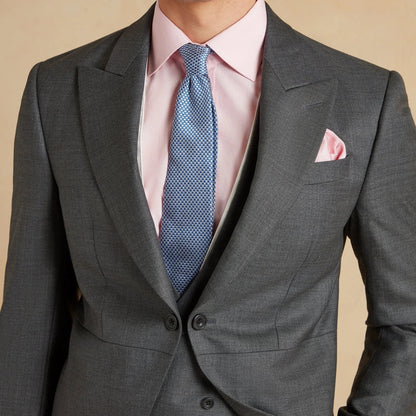 Men Suit Dark Gray 3 Piece Solid With Lapel Tuxedo Set For Wedding Groom Birthday Banquet Party Prom Business Jacket Vest Pants